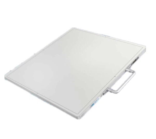 Detector digital plano (X-ray Flat Panel) utilizado en equipos de rayos X para captura de imágenes médicas con alta resolución y bajo tiempo de exposición